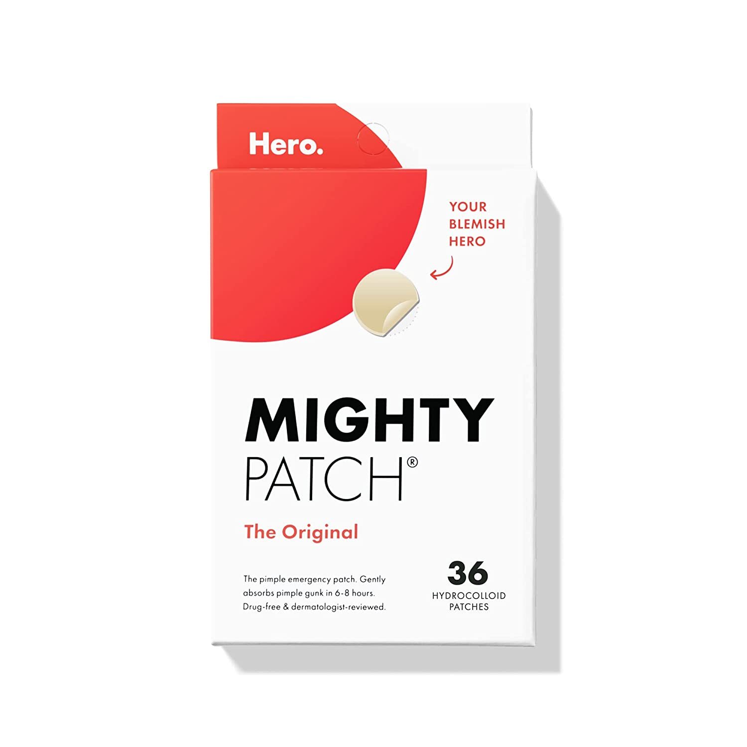 Mighty Patch Original from Hero Cosmetics – Hydrocolloid Acne Pimple Patch for Covering Zits and Blemishes